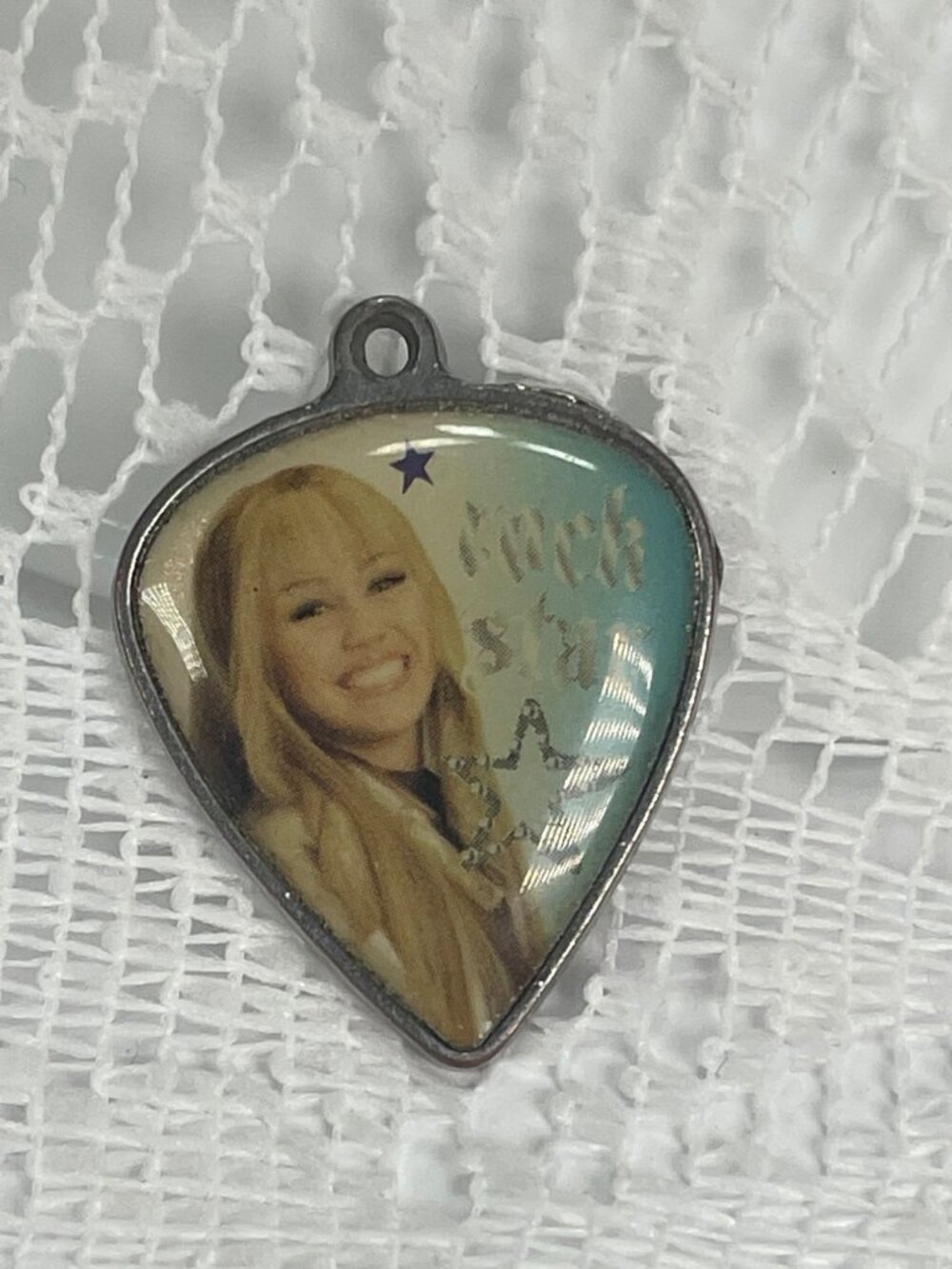 Hannah Montana Rock Star Metal Pendant Charm Disney Vintage